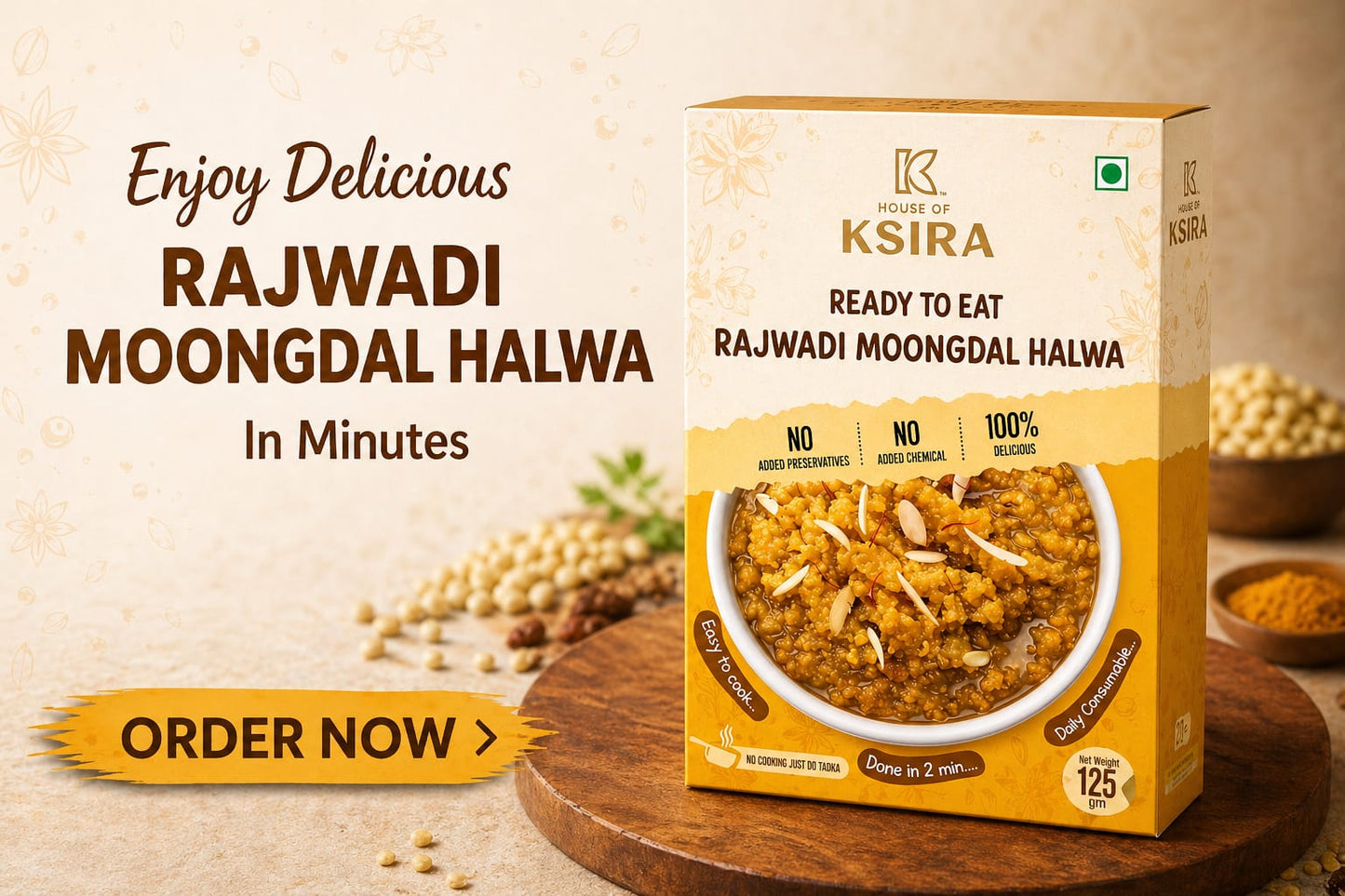 Rajwadi Moongdal Halwa - Ready to eat