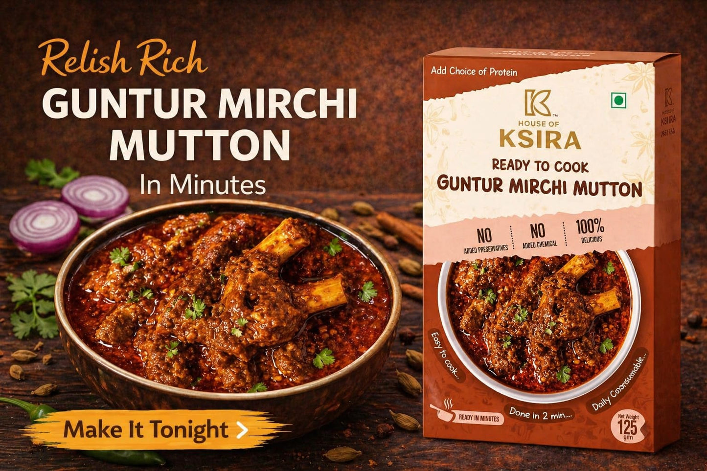 Guntur Mirchi Mutton - Ready to cook