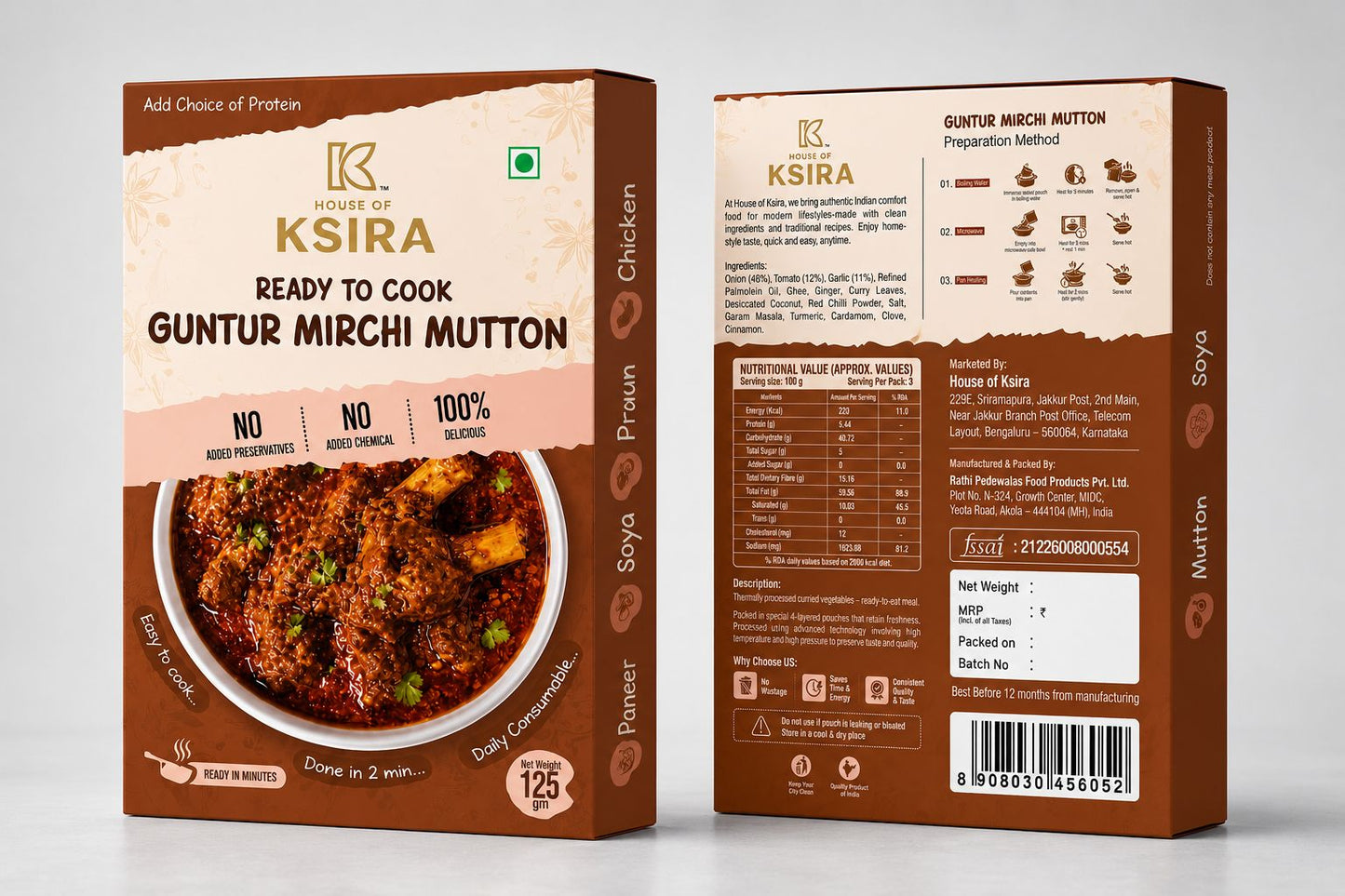 Guntur Mirchi Mutton - Ready to cook